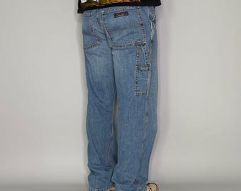 Vintage Y2K Lucky Brand Carpenter Jeans 31x32 Relaxed Fit Helle Waschung Made in USA
