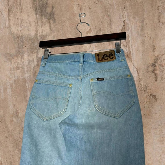 Vintage Lee MR Flared Jeans Light Wash Made in US… - image 1