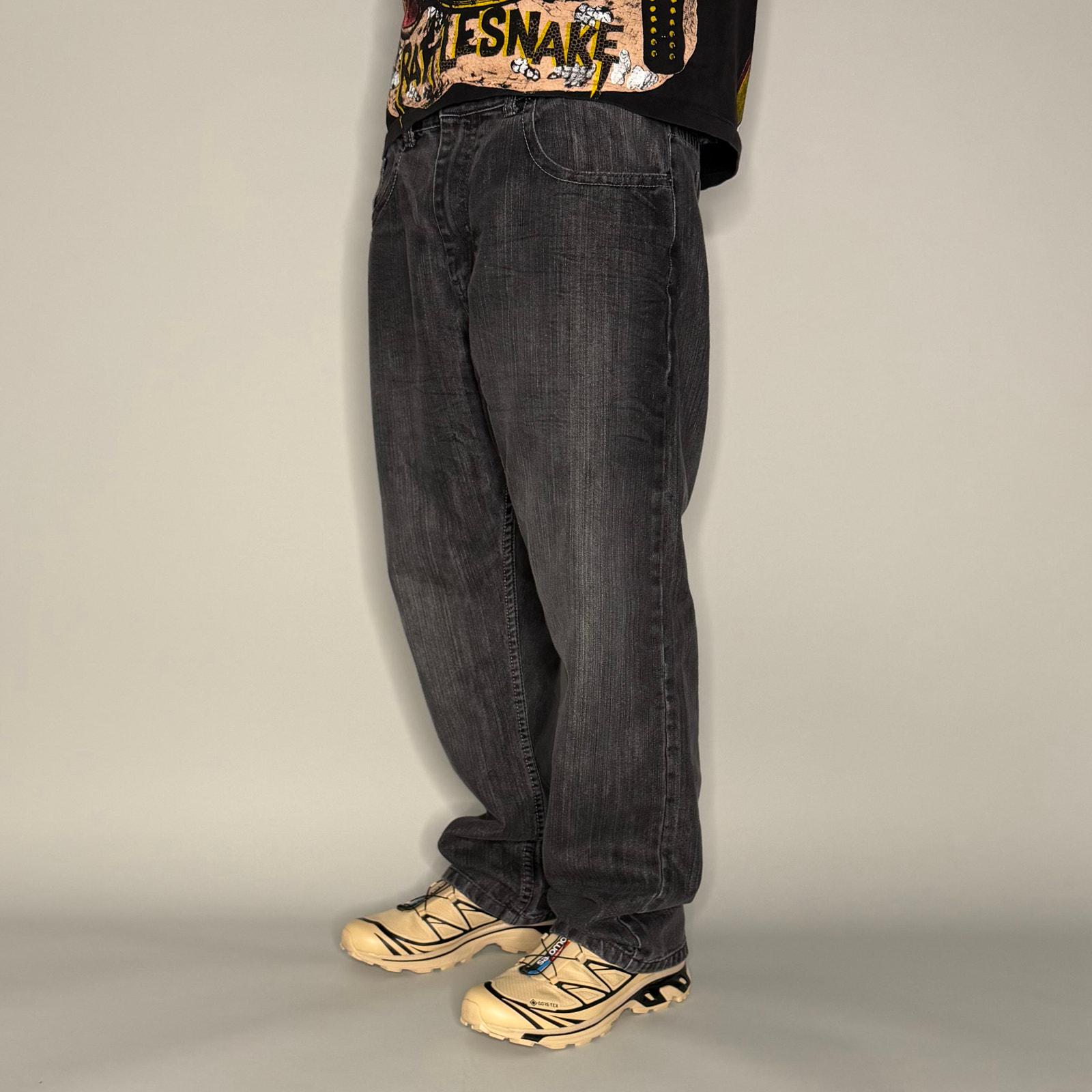 Vintage Y2K South Pole Skater Jeans 40x32 Baggy Wide Leg Black