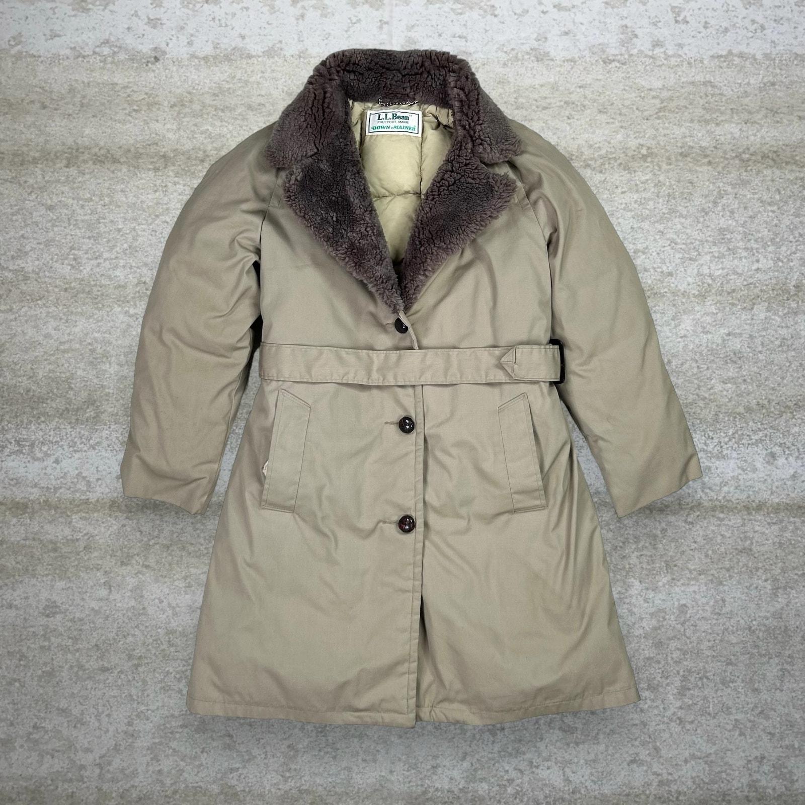 LL Bean Coat Size Large Men's Blue Hooded Jacket Made In USA