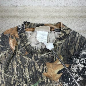 Koszula męska w stylu vintage z lat 90. Mossy Oak, myśliwska, moro, bawełniana, z krótkim rękawem, Woodland, rozmiar XL zdjęcie 5