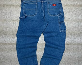 Vintage Dickies Carpenter Jeans 40x30 Medium Wash Work Denim Red Label Relaxed 90s