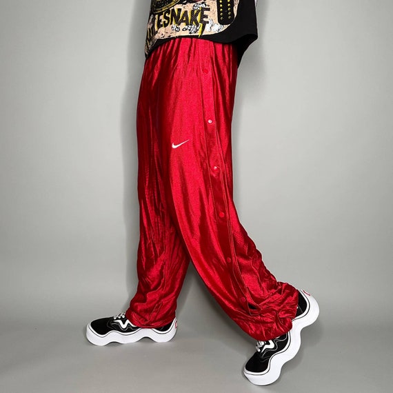 Vintage Nike Breakaway Sweatpants Crimson Red Sil… - image 1