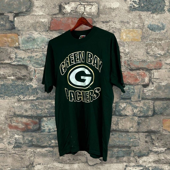 Vintage Green Bay Packers Shirt Forest Green Cott… - image 4