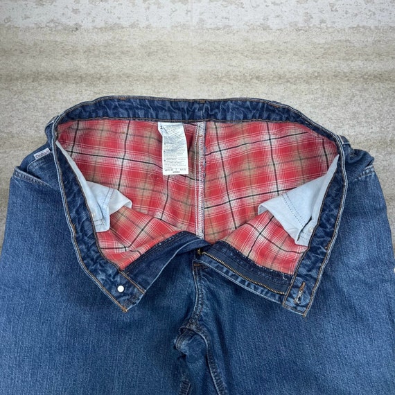 Vintage Flannel Lined Carhartt Jeans Dark Wash De… - image 4