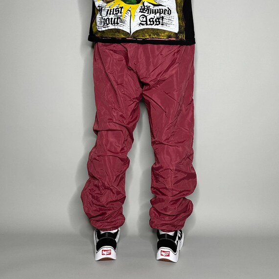 Vintage Track Pants Maroon Red Polyester Joggers … - image 3