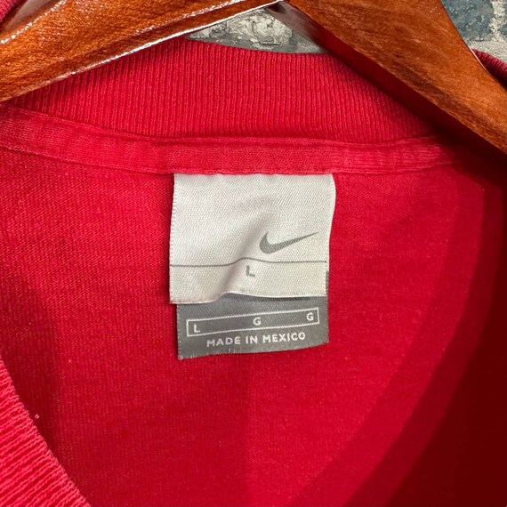 Vintage Nike Shirt Black Spellout Logo Crimson Re… - image 7
