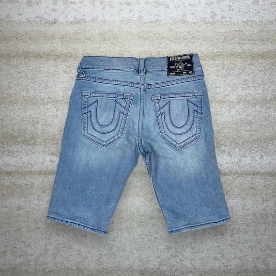 Vintage Y2K True Religion Skater Jeans Shorts 29x11 Light Wash