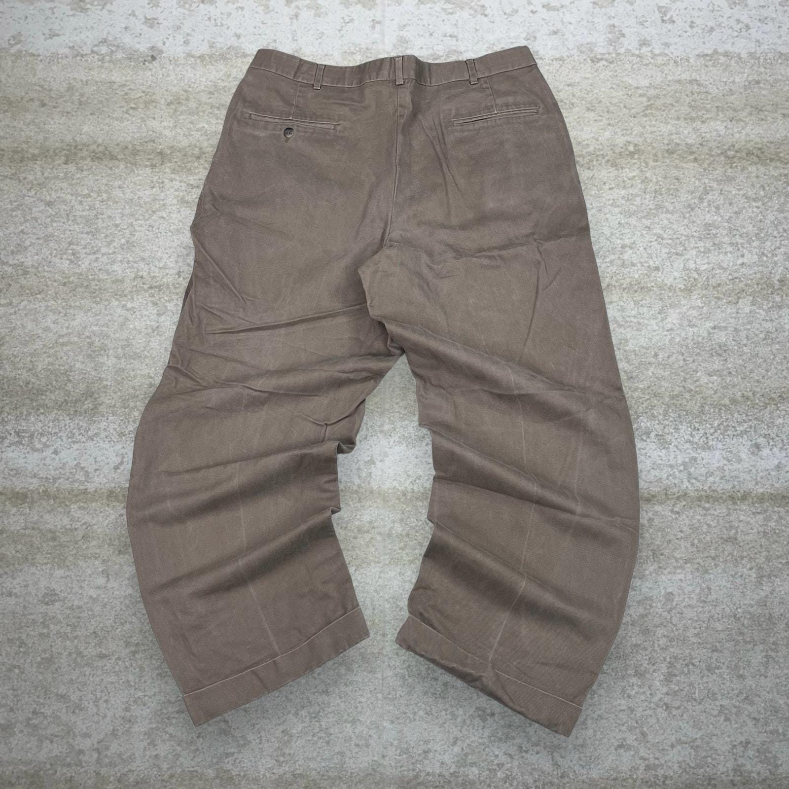 Vintage 90s Dress Pants 36x30 Baggy Wide Leg Fit Chocolate Brown
