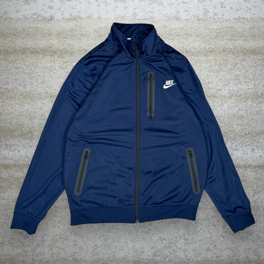 NIKE 90s トラックジャケット ネイビー 白タグ スウォッシュロゴ L 低 価格 通販ファッション - NIKE 90s トラックジャケット