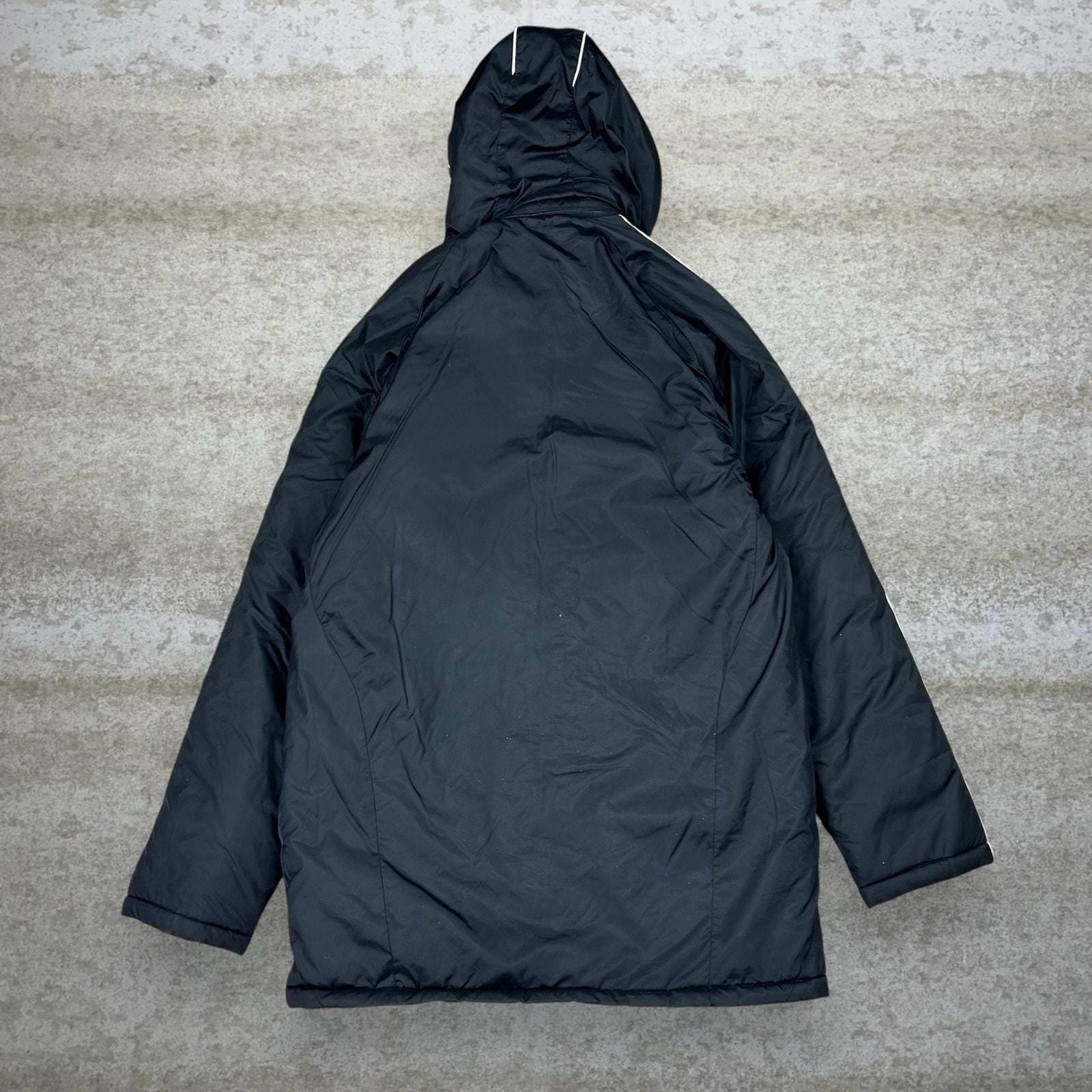 Vintage Y2K Adidas Puffer Parka Jacket Mens S Black Polyester 