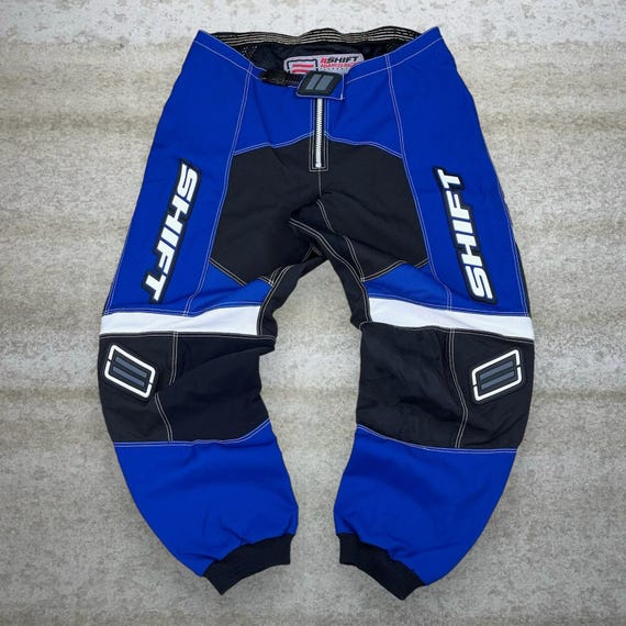 Vintage Y2K Shift Motocross Pants 38x30 Baggy Wide Leg Fit Blue