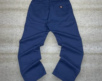 Vintage 90s Dickies Carpenter Pants 34x32 Relaxed Navy Blue Dungarees Work