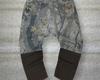Vintage 90s Wrangler Realtree Jeans 42x30 Baggy Wide Hunting Camo Double Knees