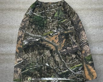 Vintage 90s Mossy Oak Shirt Mens L Hunting Camo Cotton Long Sleeve Woodland