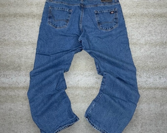 Vintage 90s Dickies Jeans 42x32 Relaxed Fit Medium Wash Flannel Lined Work Wear