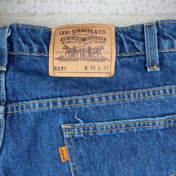 Vintage Orange Tab Levis Jeans 40x32 517 Bootcut … - image 4