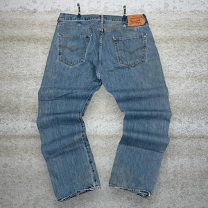 Levis 501 Jeans Regular Straight Fit Medium Wash Denim Button Fly Red Tab