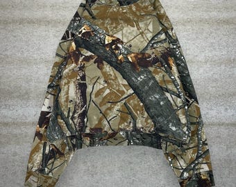 Sudadera vintage Ridge Fusion 3D de los años 90 para hombre, con cuello redondo y camuflaje de caza, talla XL