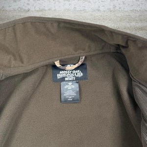 Chaqueta Mossy Oak vintage de los 90 para hombre, talla XL, estilo camuflaje de caza, con cremallera completa. imagen 4