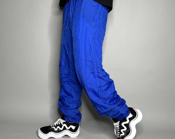 Vintage Adidas Track Pants Jet Black Nylon Sweatpants Grey 3