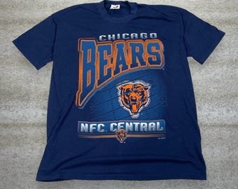 Vintage 90er Jahre Chicago Bears NFC Central Shirt Herren XL Marineblau Single Stitch