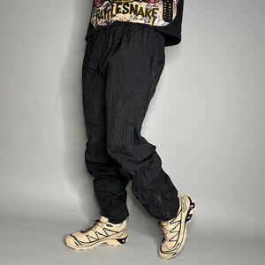 Vintage Champion Track Pants Mens L Jet Black Nylon Joggers Vintage Champion Track Pants Mens L Jet Black Nylon Joggers