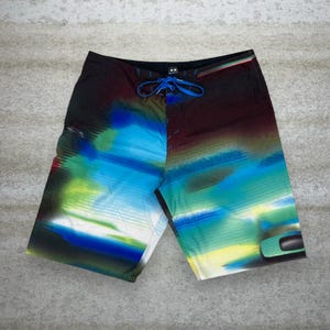 Vintage Oakley zwemshort 36 x 11 thermisch patroon 11" binnenbeenlengte Y2K