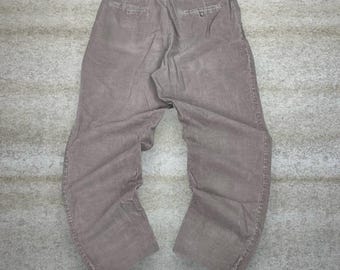 Pantalones de pana Haggar vintage de los años 90, corte recto, parte delantera plana, color tostado claro, 36 x 31