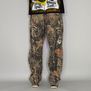 Vintage 90s Mossy Oak Jeans Hunting Camo 38x32 Baggy Wide Leg Woodland image 3