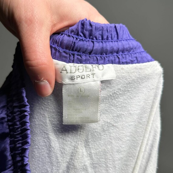 Vintage Track Pants Violet Purple Nylon Joggers Elastic