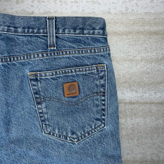 Vintage Carhartt Jeans 38x30 Relaxed Fit Light Wa… - image 3