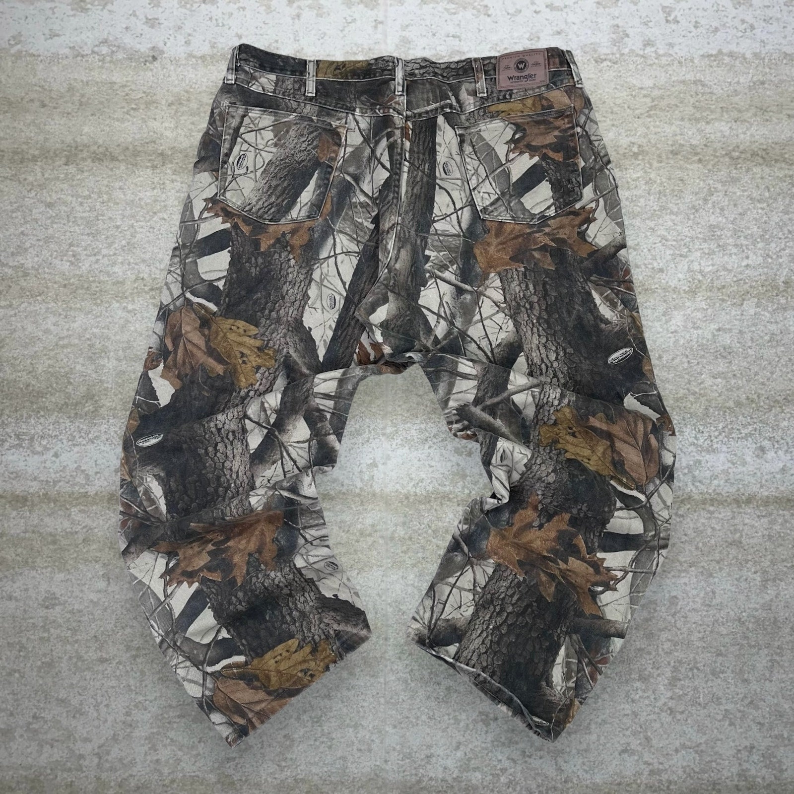 Vintage Wrangler Real Tree Hunting Camo Jeans Double Knees Baggy 