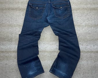 Vintage Y2K True Religion Skater Jeans 36x34 Ricky Fit Dark Wash Made in USA