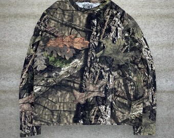 Vintage 90s Mossy Oak Shirt Mens L Hunting Camo Cotton Long Sleeve Woodland