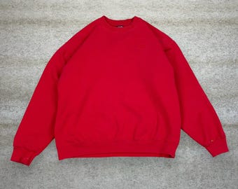 Vintage 90er Jahre Starter Sweatshirt Herren M Crimson Rot Baumwolle Schwergewicht Rundhalsausschnitt