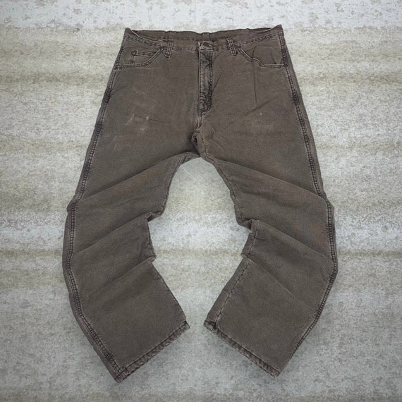 Vintage Quilt Lined Wrangler Jeans Chocolate Brow… - image 2