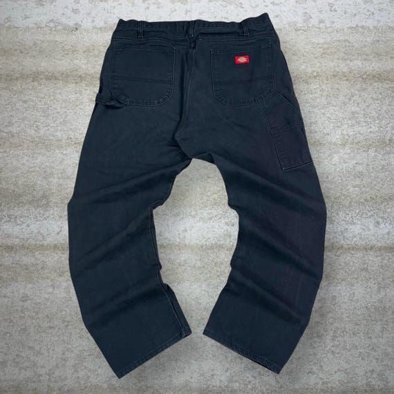 Vintage 90s Dickies Carpenter Pants 36x32 Baggy Wide Leg Jet Black