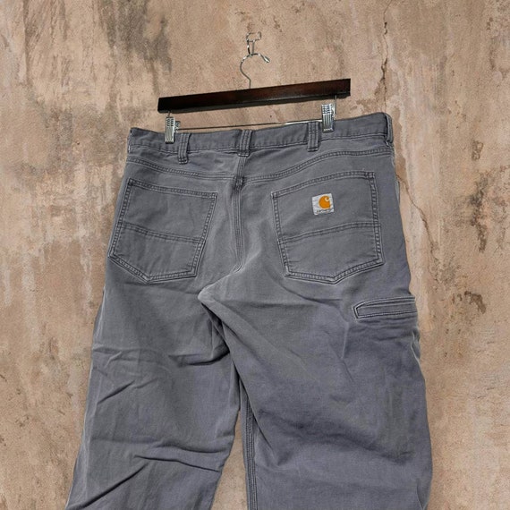 Vintage Carhartt Carpenter Pants Grey Canvas Relaxed Fit Dungarees