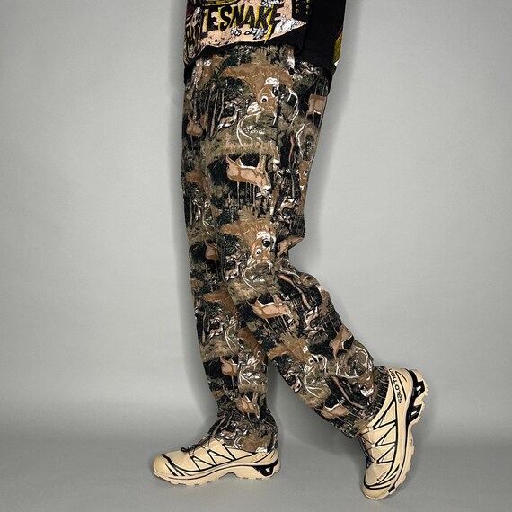 Calça de moletom camuflada vintage Hunting M Woodland Cotton Baggy