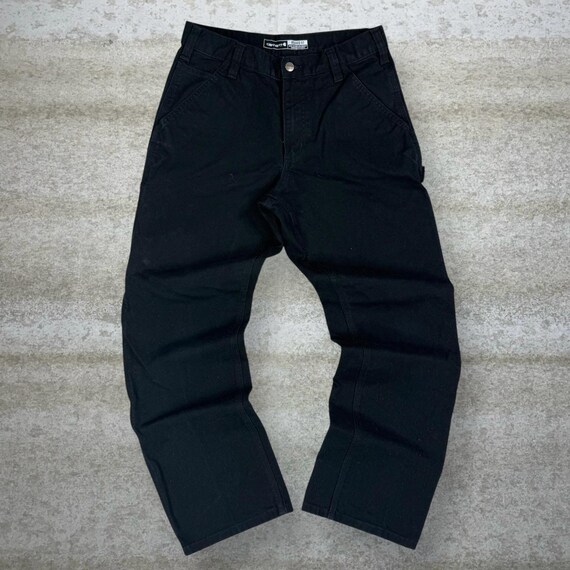 Vintage Carhartt Carpenter Pants 31x32 Jet Black Cotton