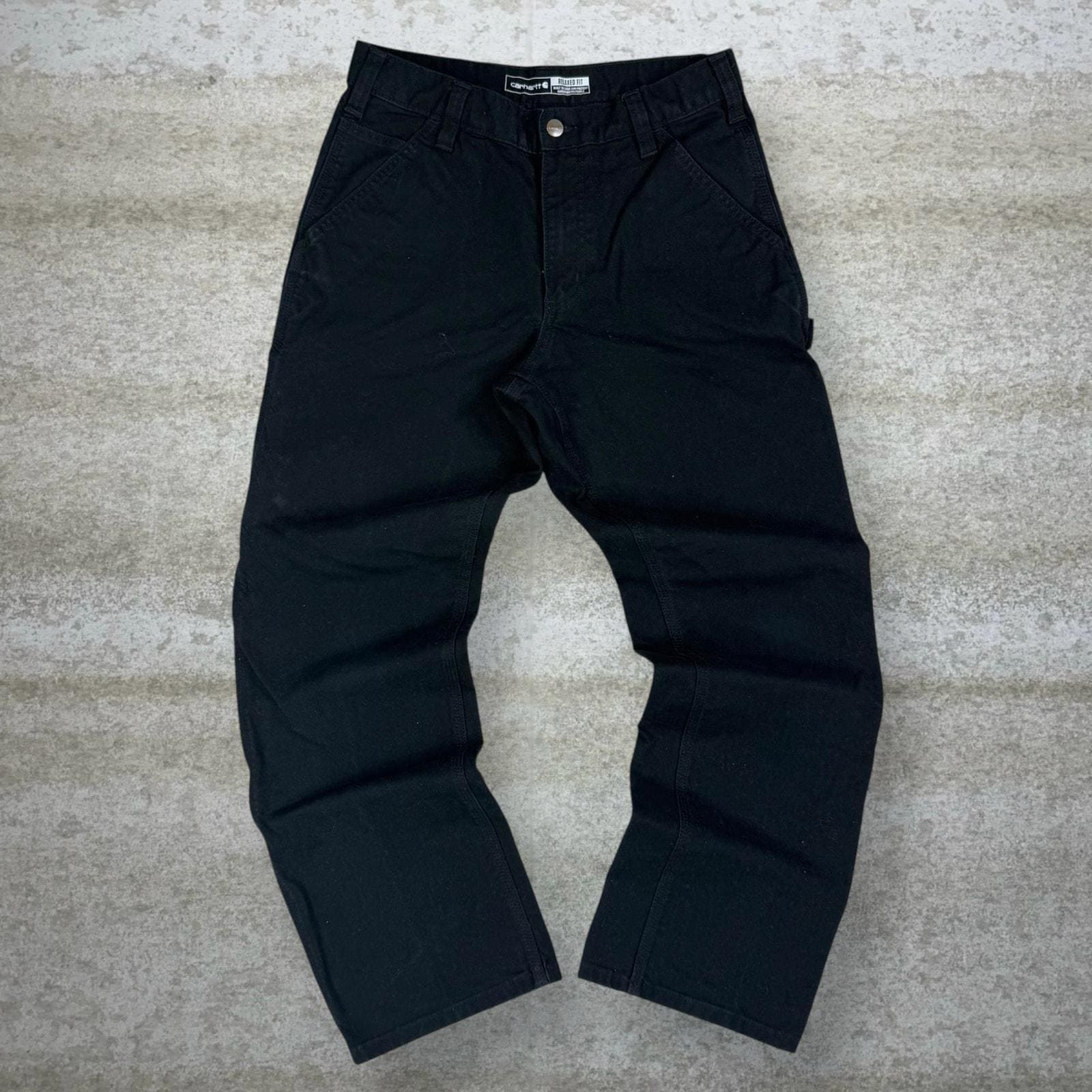 パンツ Carhartt Cotton Canvas Painter Pants BLK Vintage Carhartt Carpenter Pants 31x32 Jet Black Cotton