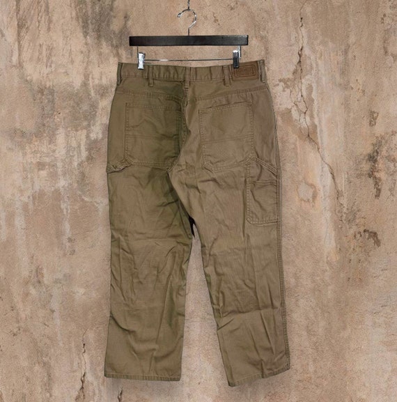Vintage Schmidt Carpenter Pants 36x30 Camel Tan Canvas Baggy Work Wear Painters 90s
