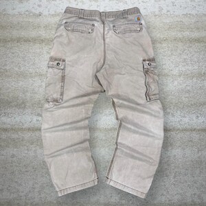 Pantalones cargo Carhartt vintage de algodón color canela, 36 x 32, holgados, de pierna ancha, ropa de trabajo, años 90