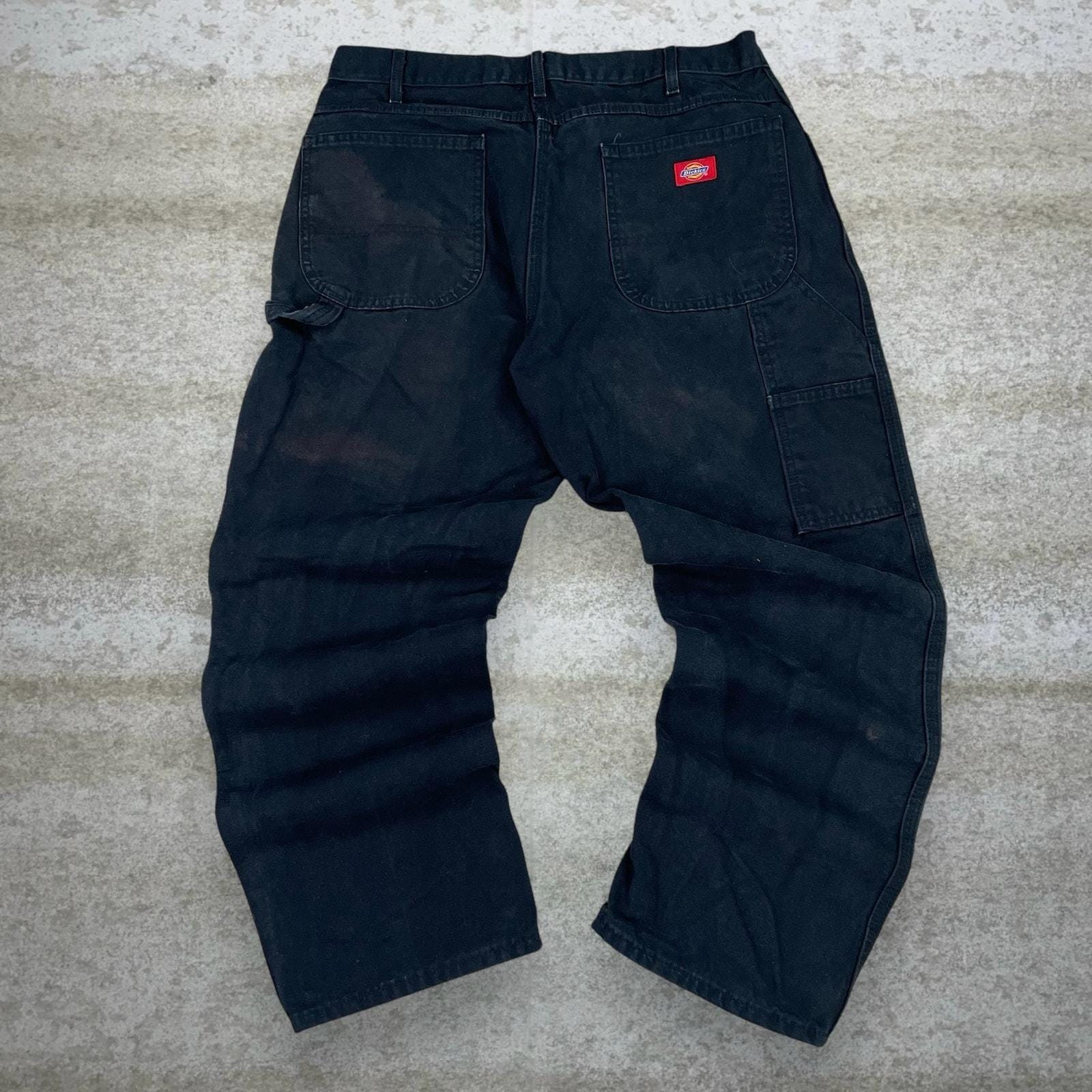 Vintage 90s Dickies Carpenter Pants 36x30 Baggy Wide Leg Black