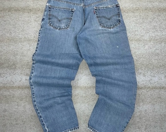 Vintage 90s Levis 550 Jeans 36x30 Relaxed Fit Medium Wash Denim Red Tab