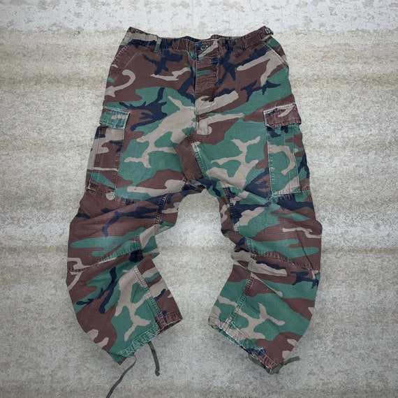 Vintage Military Camo Tactical Pants Baggy Double… - image 2