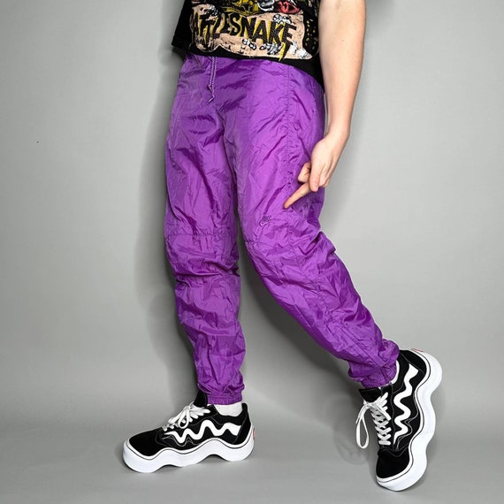 Vintage Nike Track Pants Lilac Purple Nylon Joggers Subtle