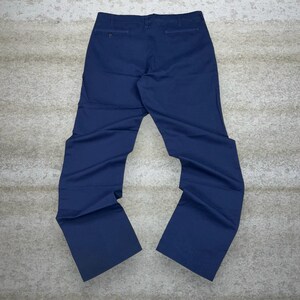 True Vintage Khakis Pants Navy Blue Relaxed Fit Flat Front Union Made in USA Essential Work Wear Trousers 70s