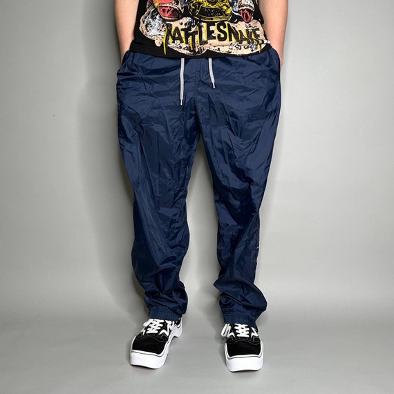 Vintage Nike Track Pants Navy Blue Nylon Sweatpants Vintage Nike Track Pants Navy Blue Nylon Sweatpants
